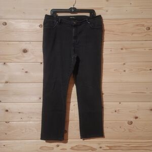Lee Women's Relaxed Fit Straight Leg Jeans - Black Size 16x29